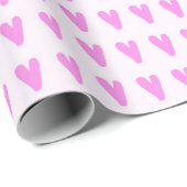 Papier Cadeau Cœurs de crayon colorés mignons (Coin rond)
