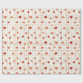 Papier Cadeau Coeurs de crème rouge Abstraits (Plat)
