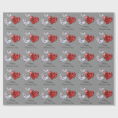 Papier Cadeau Coeurs de diamants précieux et élégants (Plat)