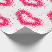 Papier Cadeau Coeurs de graffiti rose et blanc étincelant (Coin)