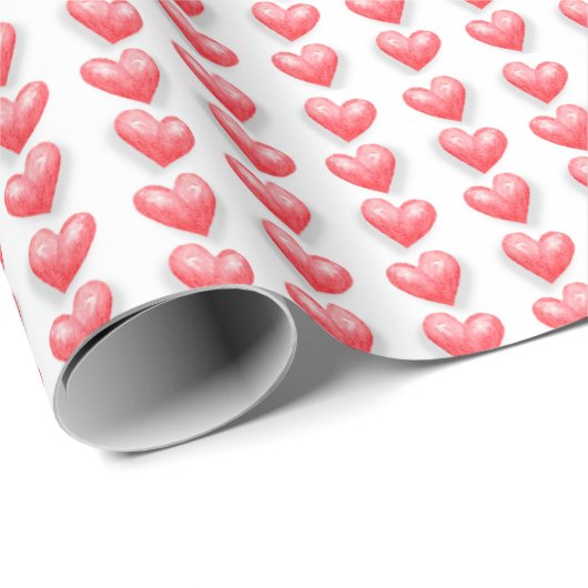 Papier Cadeau Cœurs de la Saint-Valentin (Coin rond)