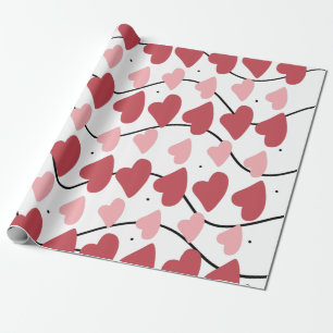 Papier Cadeau Cœurs de la Saint-Valentin Motif à points et gribo