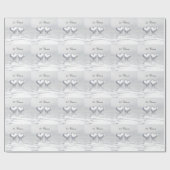 Papier Cadeau Coeurs de l'anniversaire d'argent (Plat)