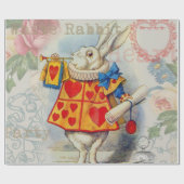 Papier Cadeau Cœurs de Lapin Blanc Alice Classique (Plat)