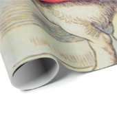 Papier Cadeau Cœurs de Lapin Blanc Alice Classique (Coin rond)