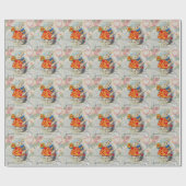 Papier Cadeau Cœurs de Lapin Blanc Alice Classique (Plat)