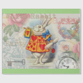 Papier Cadeau Cœurs de Lapin Blanc Alice Classique (Plat)
