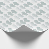 Papier Cadeau Coeurs de l'aquarelle Sage (Coin)