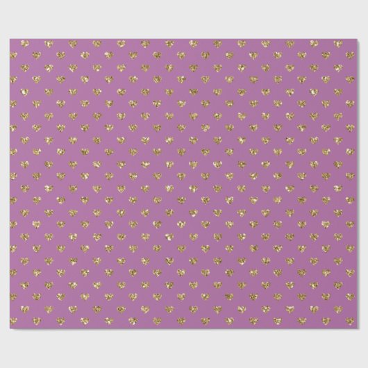 Papier Cadeau Coeurs de Parties scintillant en or rose (Plat)