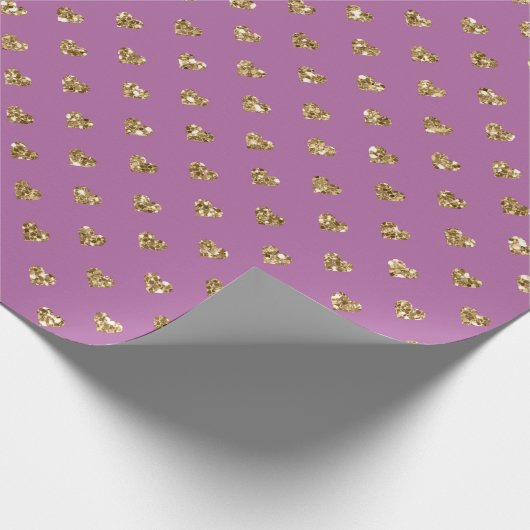 Papier Cadeau Coeurs de Parties scintillant en or rose (Coin)