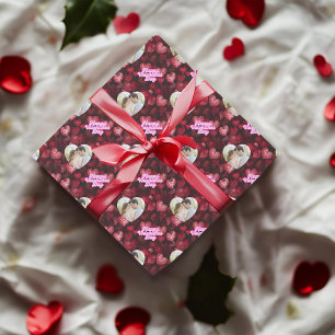 Papier Cadeau Coeurs de Parties scintillant Scarlet Photo person