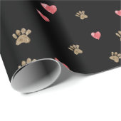 Papier Cadeau Coeurs de pattes (Coin rond)