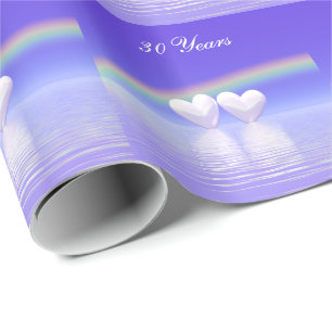 Papier Cadeau Cœurs de perle pour 30e anniversaire
