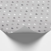 Papier Cadeau Coeurs de polka minuscules dans les tons gris (Coin)