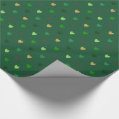Papier Cadeau Coeurs de Polka sur vert de forêt (Coin)
