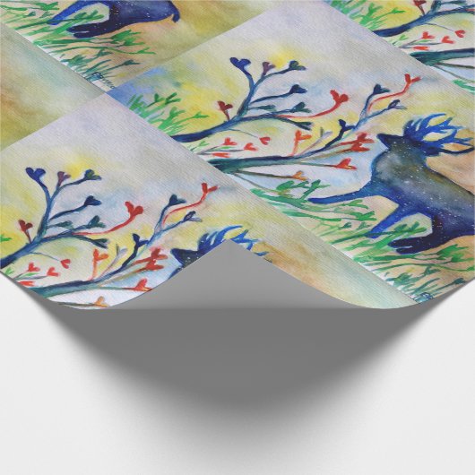 Papier Cadeau Coeurs de rennes Love Matte Wrapping Papier (Coin)