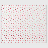 Papier Cadeau Coeurs de Saint Valentin en blanc (Plat)