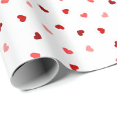 Papier Cadeau Coeurs de Saint Valentin en blanc (Coin rond)