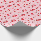 Papier Cadeau Coeurs de Saint-Valentin en rose (Coin)