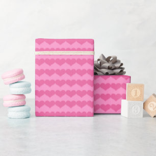 Papier Cadeau Coeurs de Saint Valentin rose Motif sur rose clair