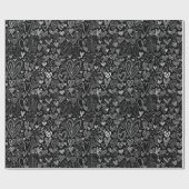 Papier Cadeau Coeurs de Saint-Valentin sur le noir (Plat)