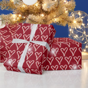 Papier Cadeau Coeurs de sucre de canne avec étoiles