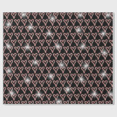 Papier Cadeau Coeurs de sucre de canne avec étoiles (Plat)