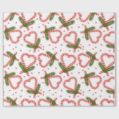 Papier Cadeau Coeurs de Sucre de canne de Noël Vacances Kathrin  (Plat)