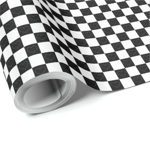 Papier Cadeau Coeurs de tableau de bord en noir et blanc