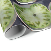 Papier Cadeau Coeurs de tomates vertes (Coin rond)