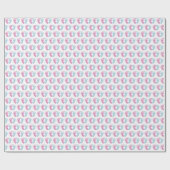 Papier Cadeau Cœurs de traces de bébé rose et bleu Design (Plat)