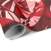 Papier Cadeau Coeurs Diamants en Cristal Rouge (Coin rond)