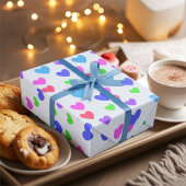 Papier Cadeau Coeurs dorants dans des couleurs pastel doux Toute