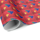 Papier Cadeau Coeurs dorés (Coin rond)