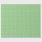 Papier Cadeau Cœurs dorés mignons verts (Plat)