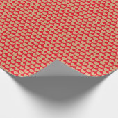 Papier Cadeau Cœurs dorés sur fond rouge (Coin)