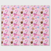 Papier Cadeau Cœurs doux célébrant partout (Plat)