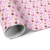 Papier Cadeau Cœurs doux célébrant partout (Coin rond)