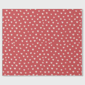 Papier Cadeau Cœurs Doux Rouges Blancs Saint-Valentin (Plat)