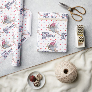 Papier Cadeau Coeurs Drôle Valentine Cupid Gnome Motif