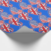 Papier Cadeau Coeurs du drapeau patriotique des États-Unis et du (Coin)