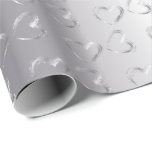Papier Cadeau Coeurs élégants de noces d'argent<br><div class="desc">Argent élégant avec l'enveloppe de cadeau argentée de mariage de coeurs. En outre grand pour des anniversaires. Fait avec les graphiques de vecteur de haute résolution pour une copie professionnelle. NOTE : (Toutes les conceptions de produit de zazzle sont des "copies" sauf indication contraire) si vous faites visiter n'importe quelles...</div>