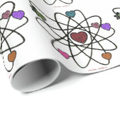 Papier Cadeau Coeurs Empreintes de léopard de Valentine atomique (Coin rond)