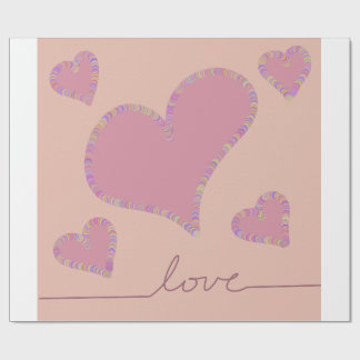 Papier Cadeau Cœurs en bonbon