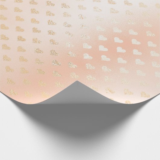 Papier Cadeau Coeurs en poudre rose Pastel Confetti élégant (Coin)