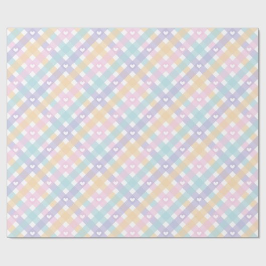 Papier Cadeau Coeurs En vichy Plaids (Plat)
