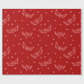 Papier Cadeau Coeurs et ailes en rouge (Plat)