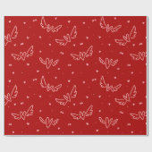 Papier Cadeau Cœurs et ailes sur fond rouge (Plat)