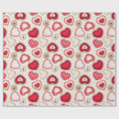 Papier Cadeau Coeurs et amour (Plat)