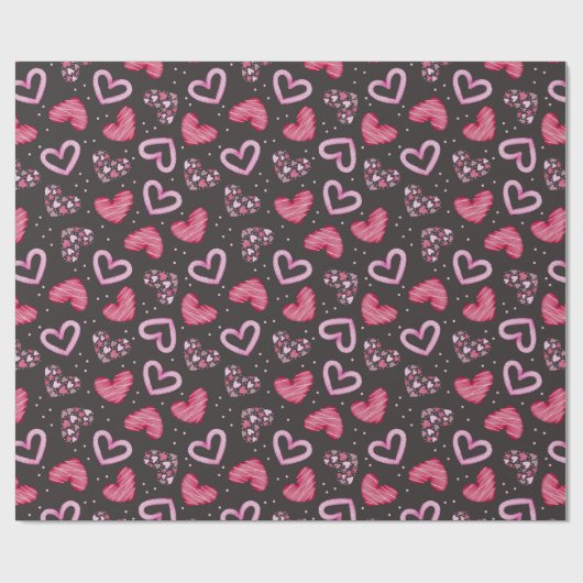 Papier Cadeau Coeurs et amour (Plat)